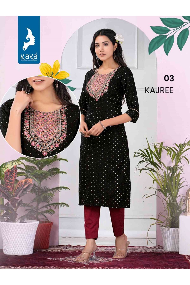 Kaya Kajree Rayon Straight Designer Women's Wear Latest Kurtis