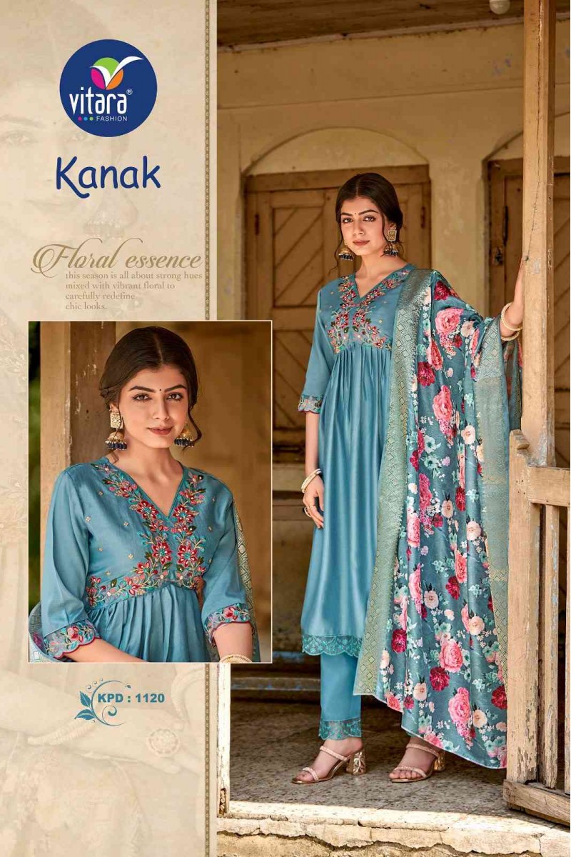 Vitara Fashion Kanak-1120 Wormen's Wear Silk Combo Set Kurti Designs