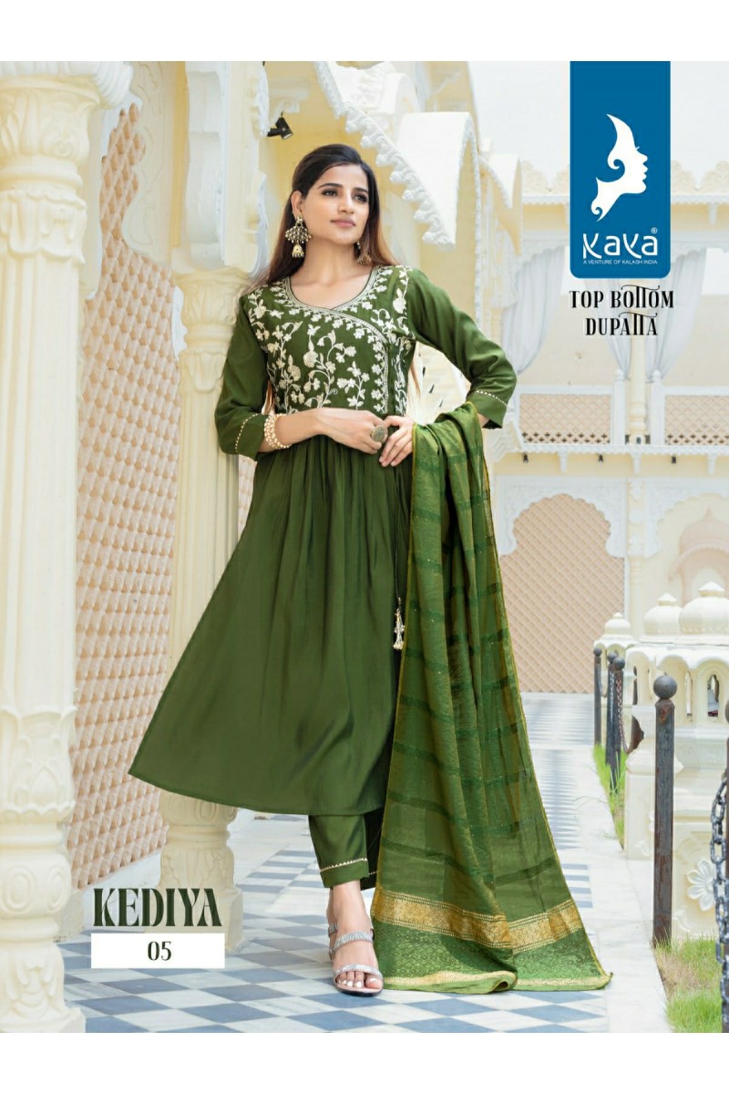 Kaya By Kediya Chanderi Silk Designer Kurti Catalogue Set
