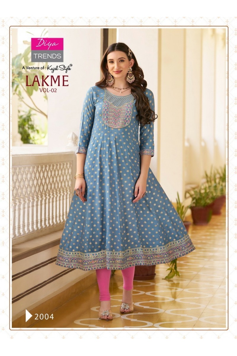 Diya Trends Lakme Vol-2 Designer Rayon Kurti Catalogues Apparels