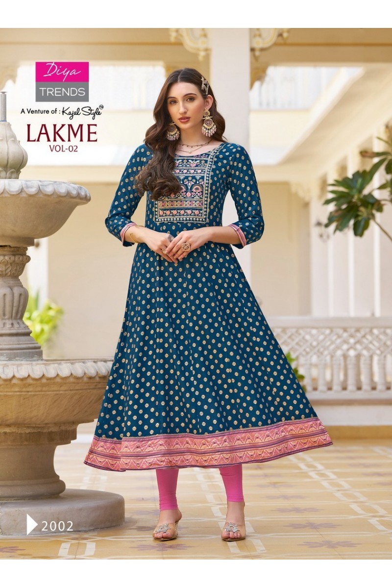 Diya Trends Lakme Vol-2 Designer Rayon Kurti Catalogues Apparels