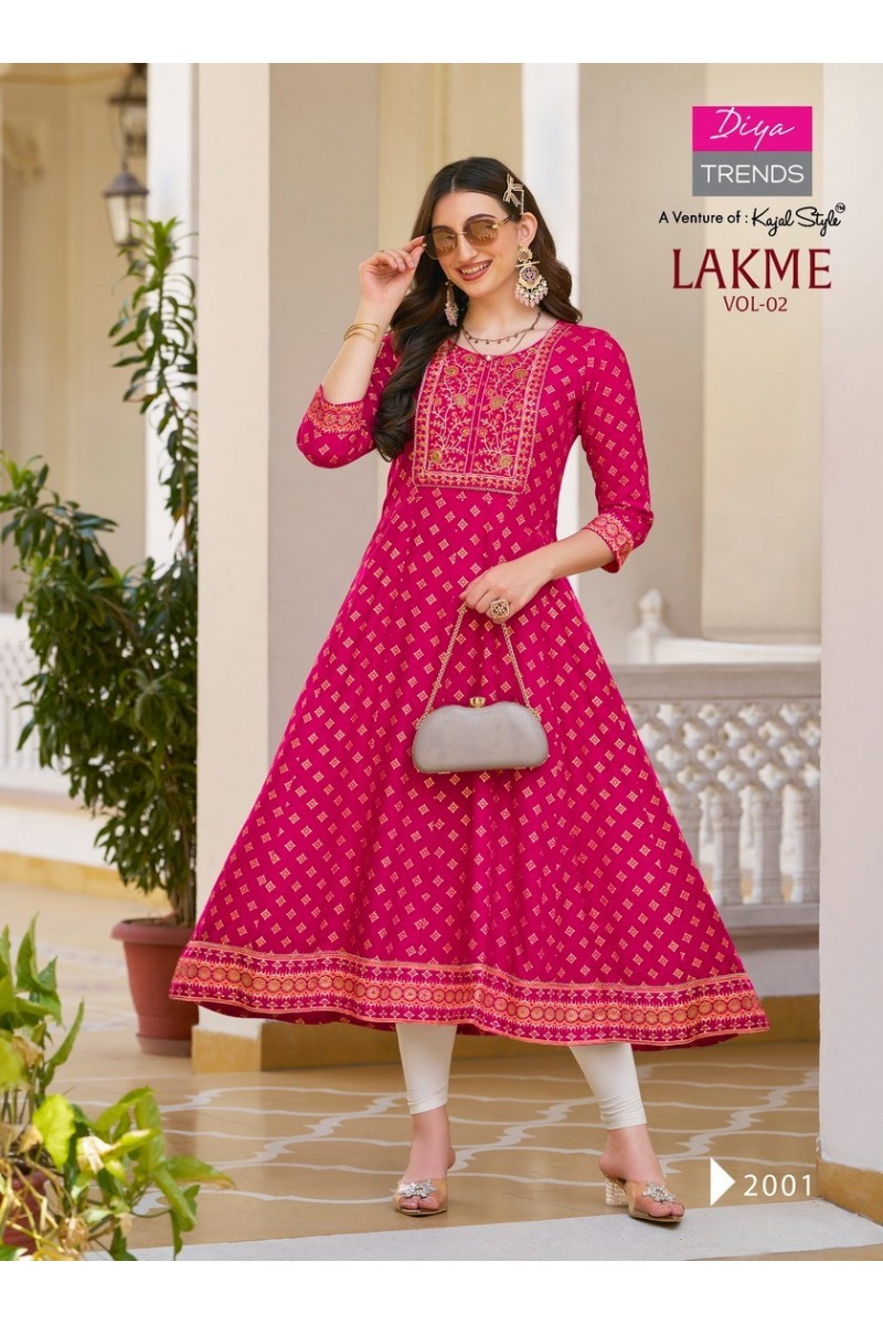 Diya Trends Lakme Vol-2 Designer Rayon Kurti Catalogues Apparels