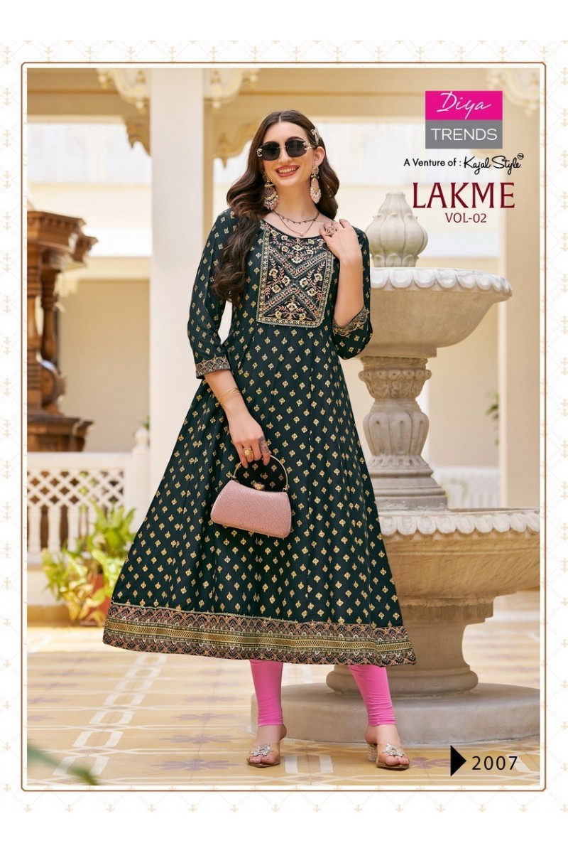 Diya Trends Lakme Vol-2 Designer Rayon Kurti Catalogues Apparels