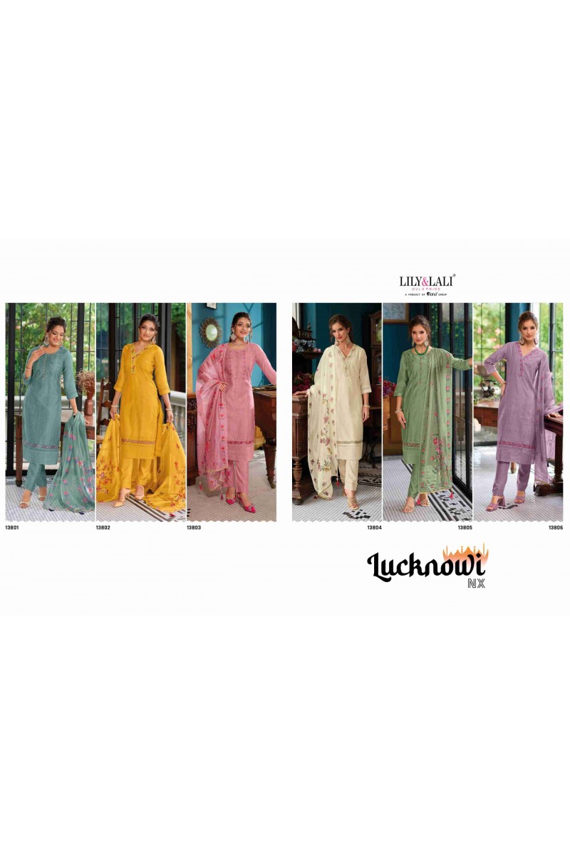 Lily & Lali Lucknowi Nx Designs  Festive Wear Kurti Pant Dupatta Set
