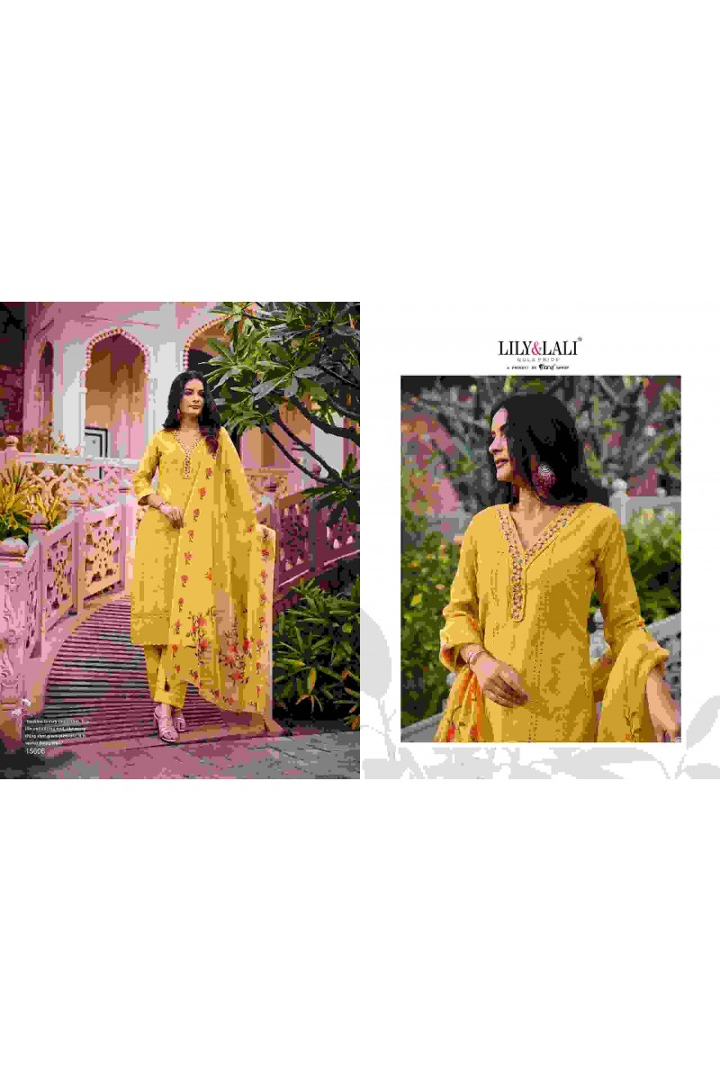 Lily & Lali Lucknowi Vol-3 Designs Festive Wear Kurti Pant Dupatta Set