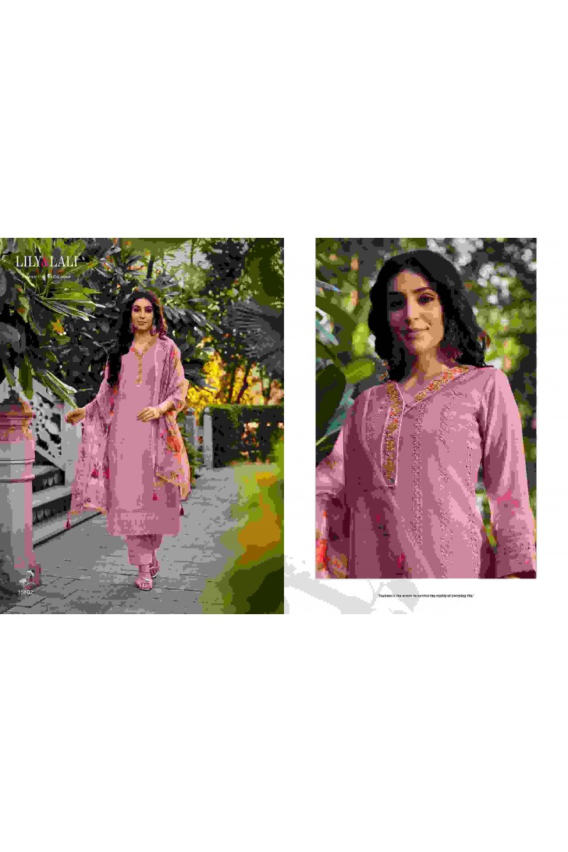 Lily & Lali Lucknowi Vol-3 Designs Festive Wear Kurti Pant Dupatta Set