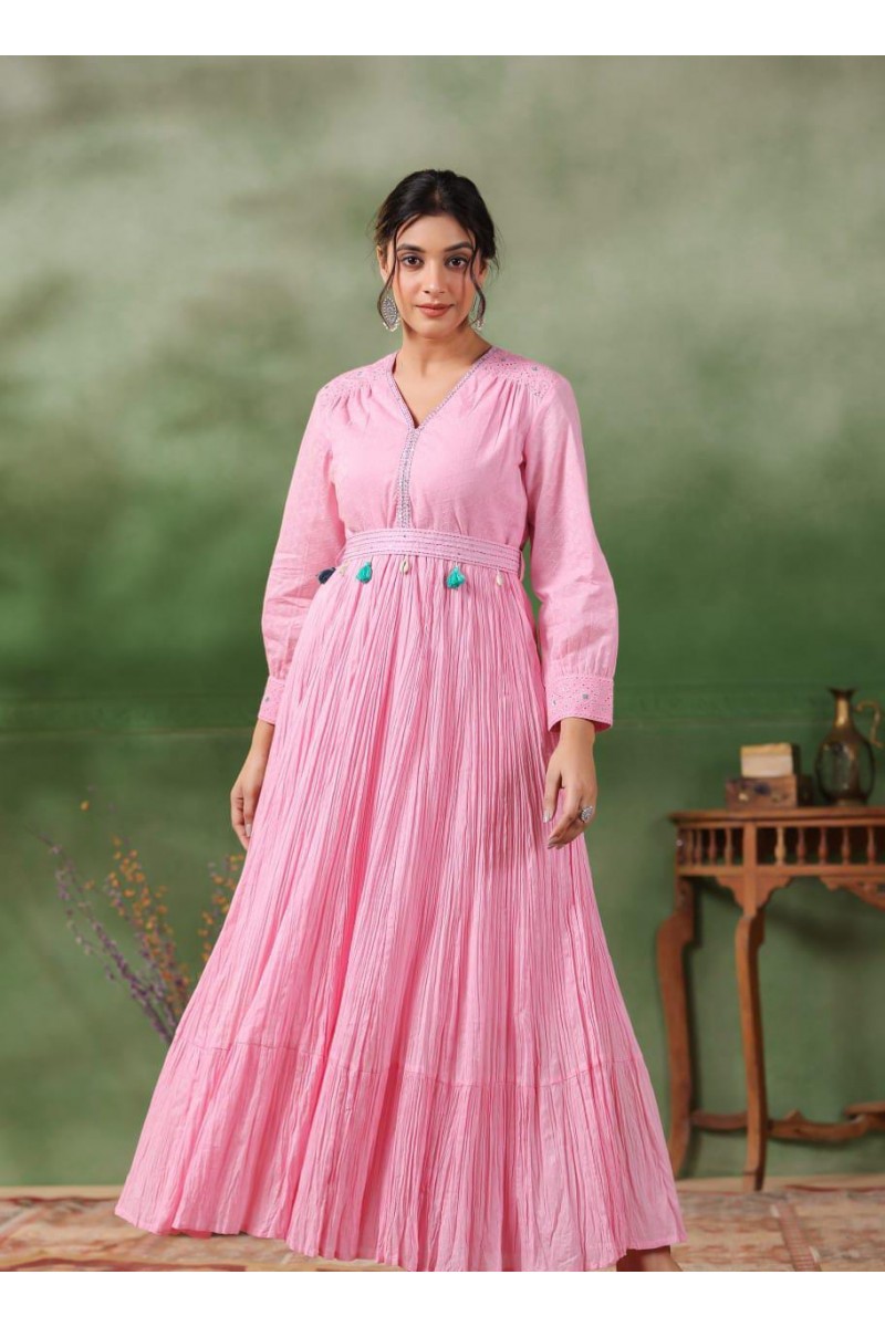 MD-0286 Wedding Wear Anarkali Style Women's Cotton Gowns Collection