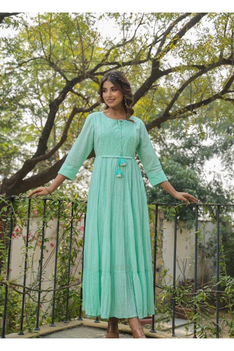 MD-0290 Wedding Wear Anarkali Style Women's Cotton Gowns Collection