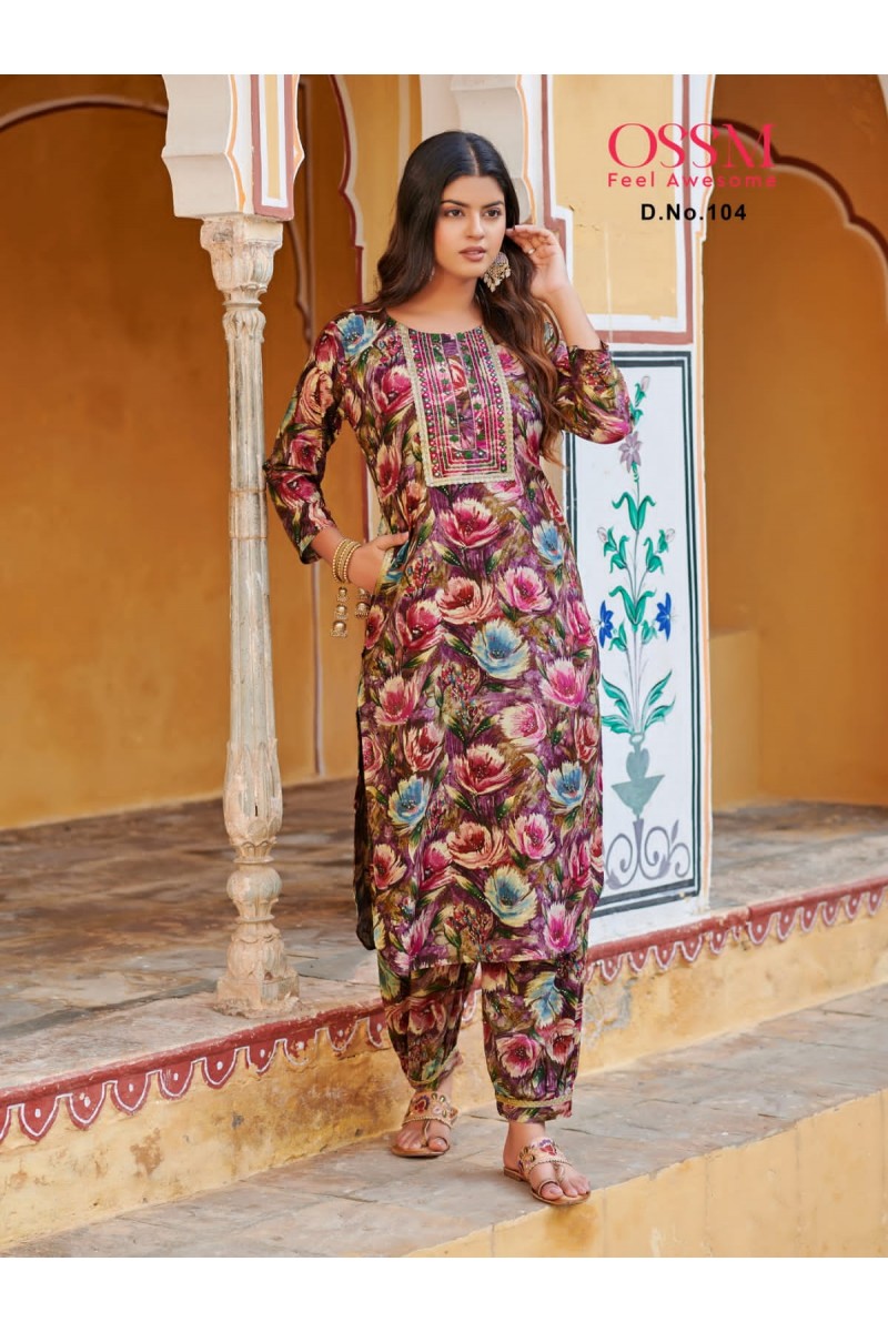 Ossm Maahi Designer Afghani Style Kurti With Pant Collection