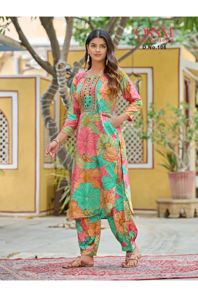 Ossm Maahi Designer Afghani Style Kurti With Pant Collection