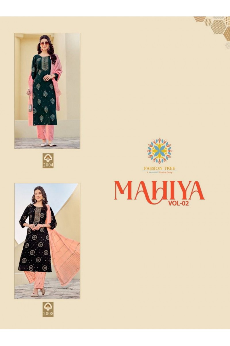 Passion Tree Mahiya Vol-2 Latest Casual Wear Rayon Printed Kurti Wholesaler