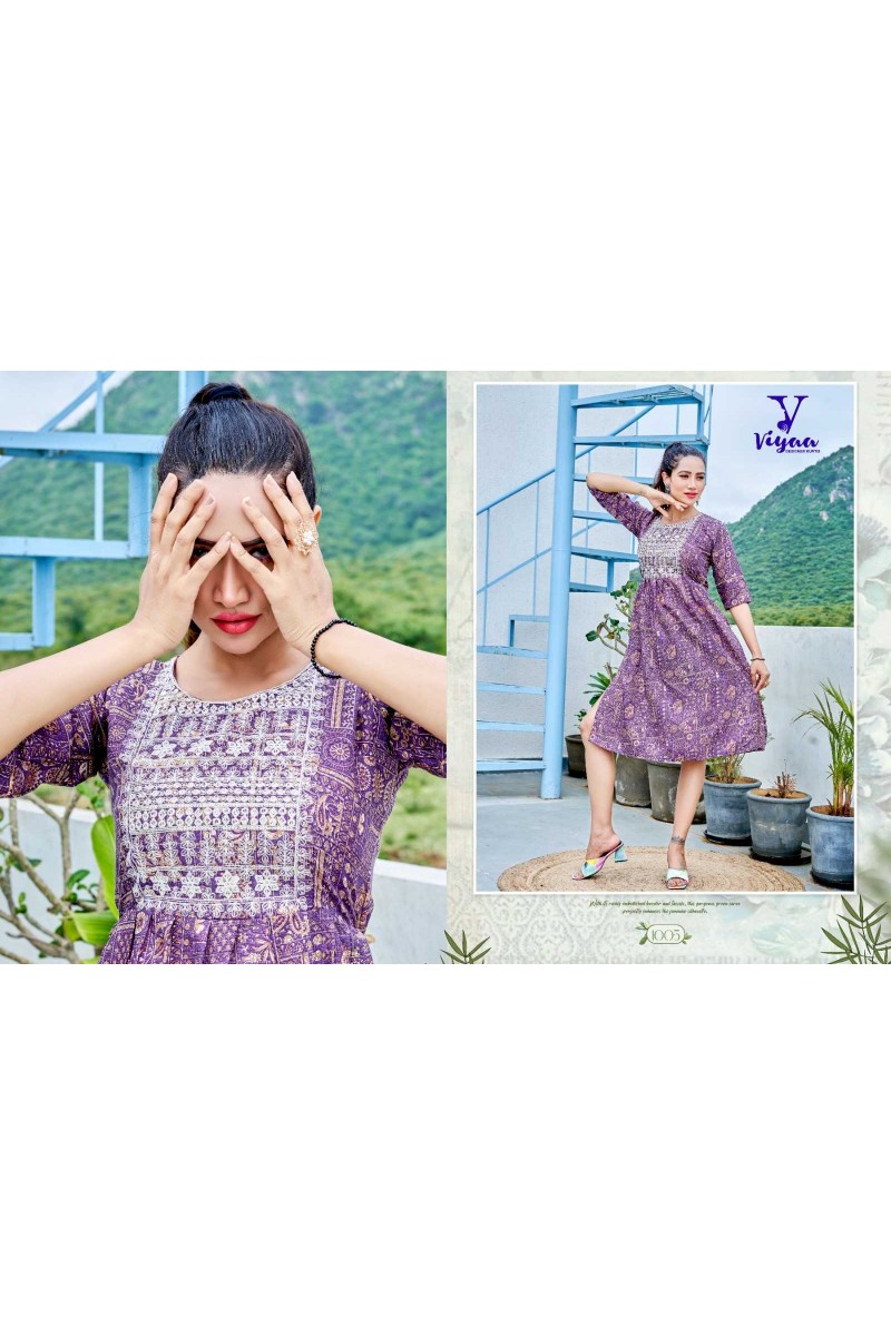 Viyaa Designer Maira Vol-5 New Designs Naira Style Kurti Catalog Dealers