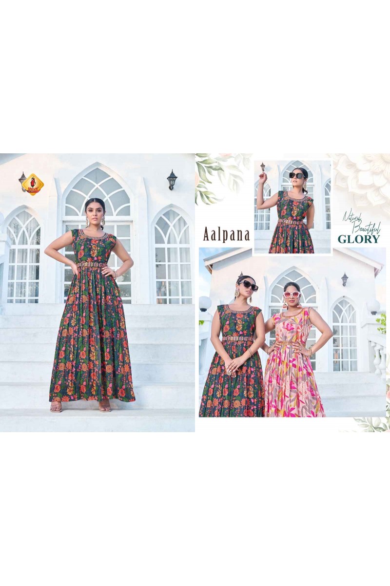 Shruti Manchali Readymade Wedding Wear Sequence Work Gown