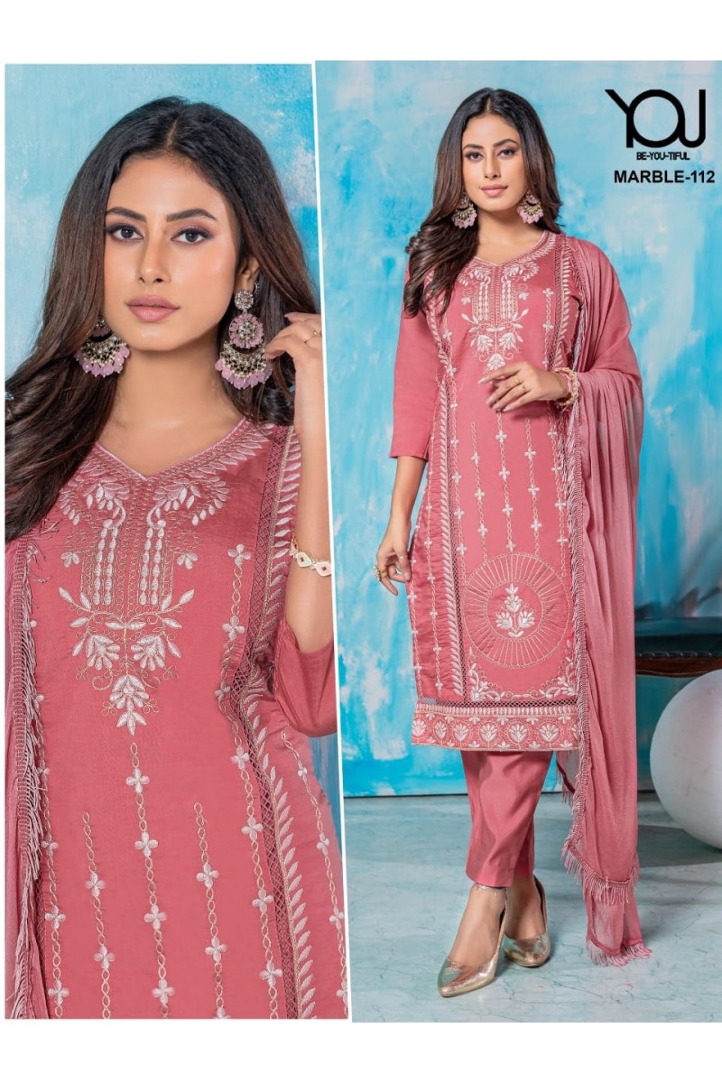 You(Wanna) Marble-111 Festive Wear 3 Piece Latest Kurti Designs Apparels