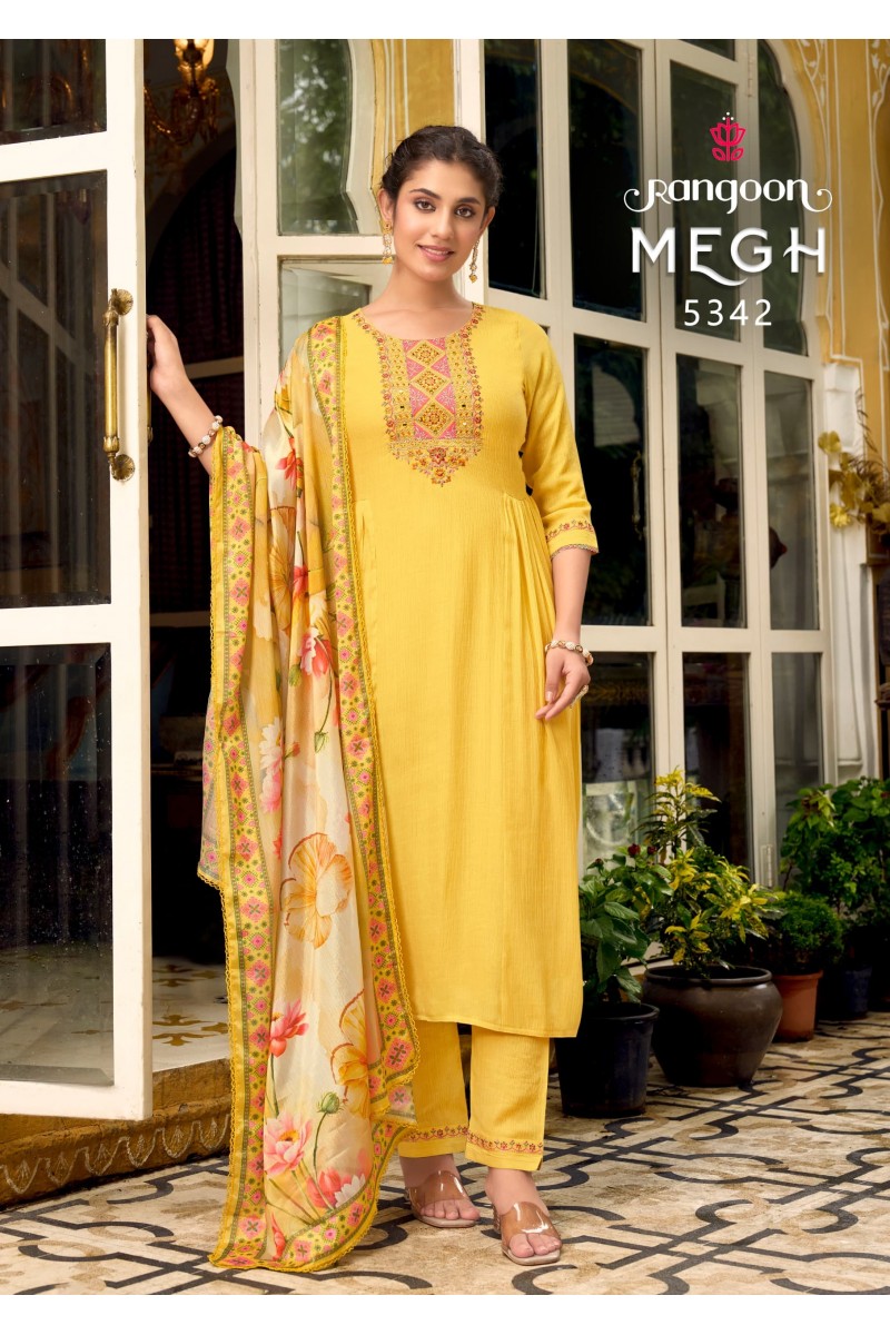 Rangoon Megh Exclusive Trending Kurti Bottom Dupatta Set Manufacturer