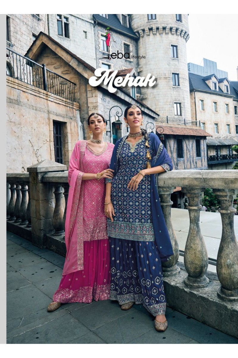 Eba Lifestyle Mehak Exclusive Kurti Pant With Dupatta Catalogue Wholesale Collection