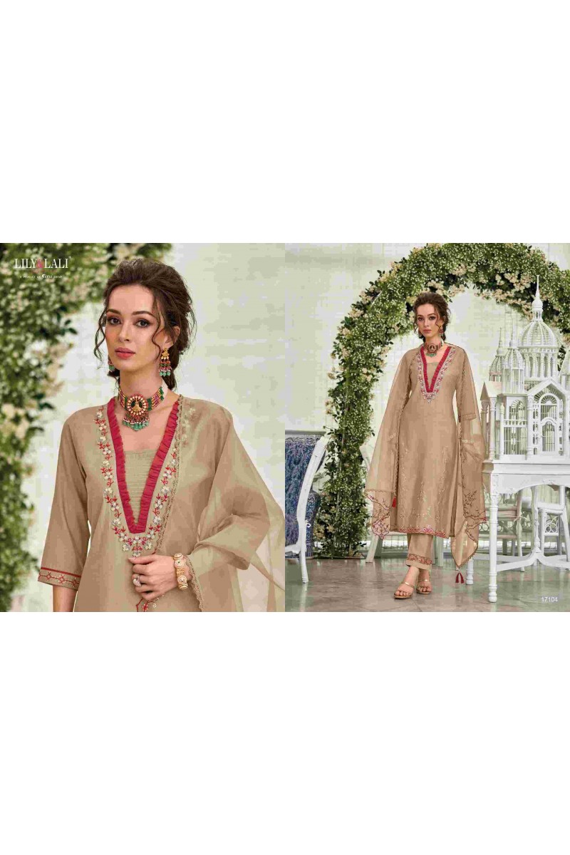 Lily & Lali Melange Milan Silk Exclusive Embroidred Party Wear Kurtis Collection