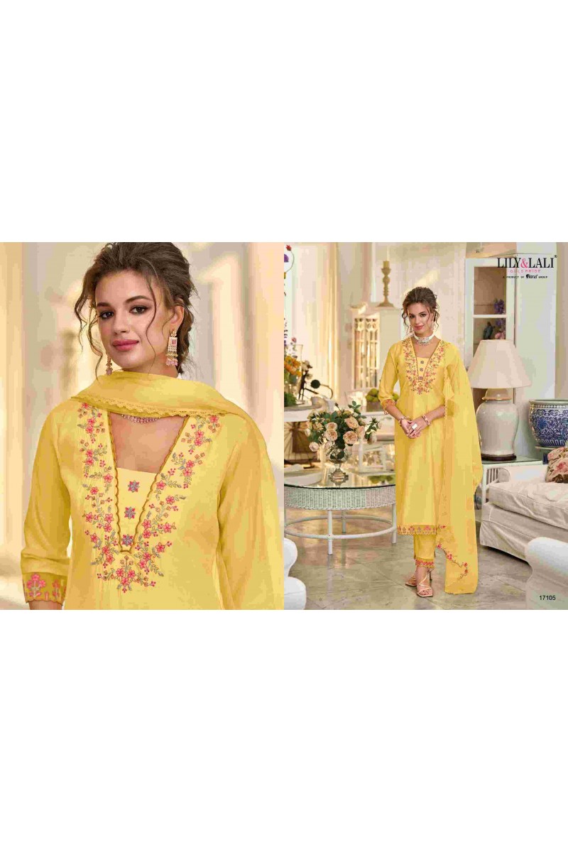 Lily & Lali Melange Milan Silk Exclusive Embroidred Party Wear Kurtis Collection