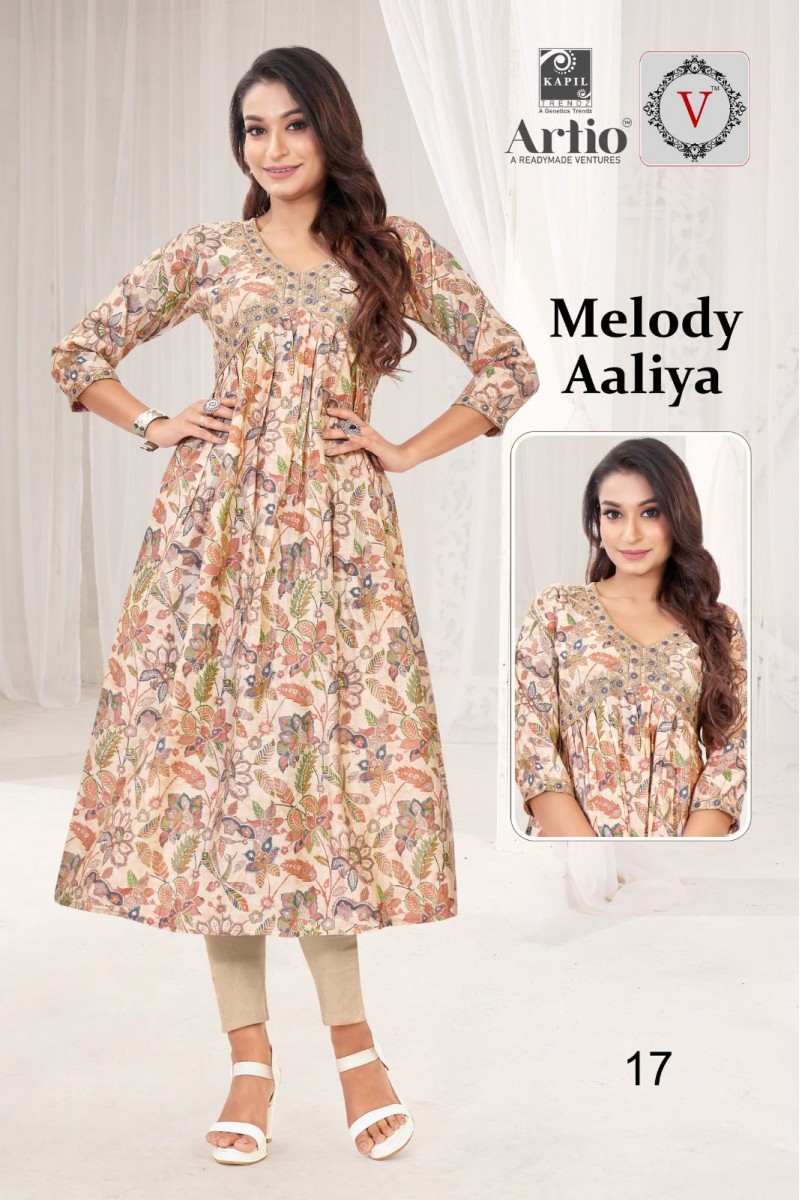 Artio Melody Aaliya-006 Women Wear Size Set Foil Printed Kurti Catalog Set