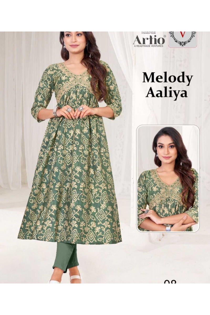 Artio Melody Aaliya-011 Women Wear Size Set Printed Kurti Catalog Set