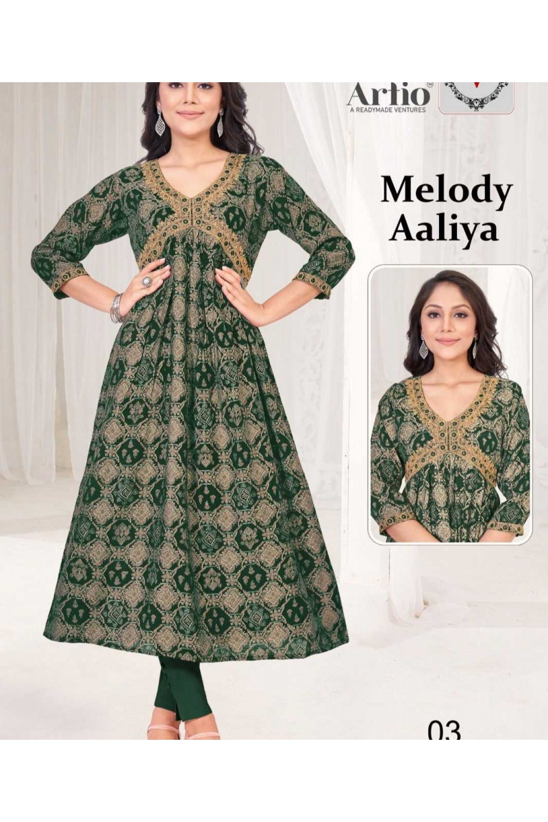 Artio Melody Aaliya-012 Women Wear Size Set Printed Kurti Catalog Set