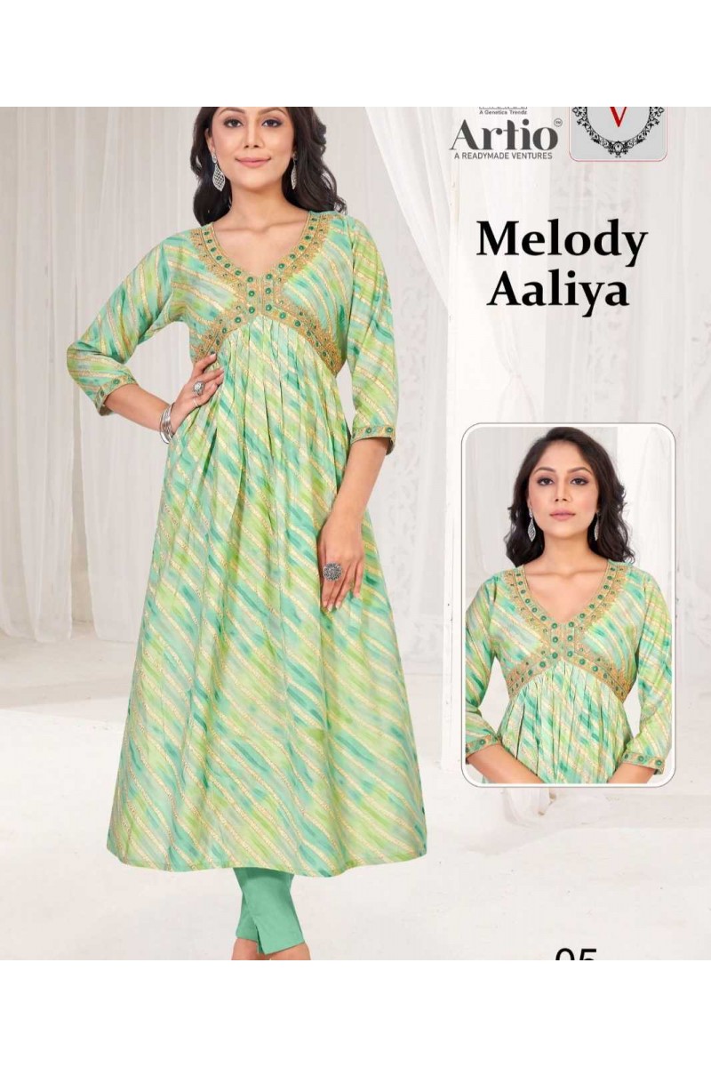 Artio Melody Aaliya-014 Women Wear Size Set Printed Kurti Catalog Set