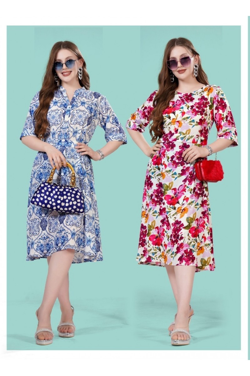 Jisha Kaftan Midi Dress Wholesale Designer Long Silk Kurtis Apparels