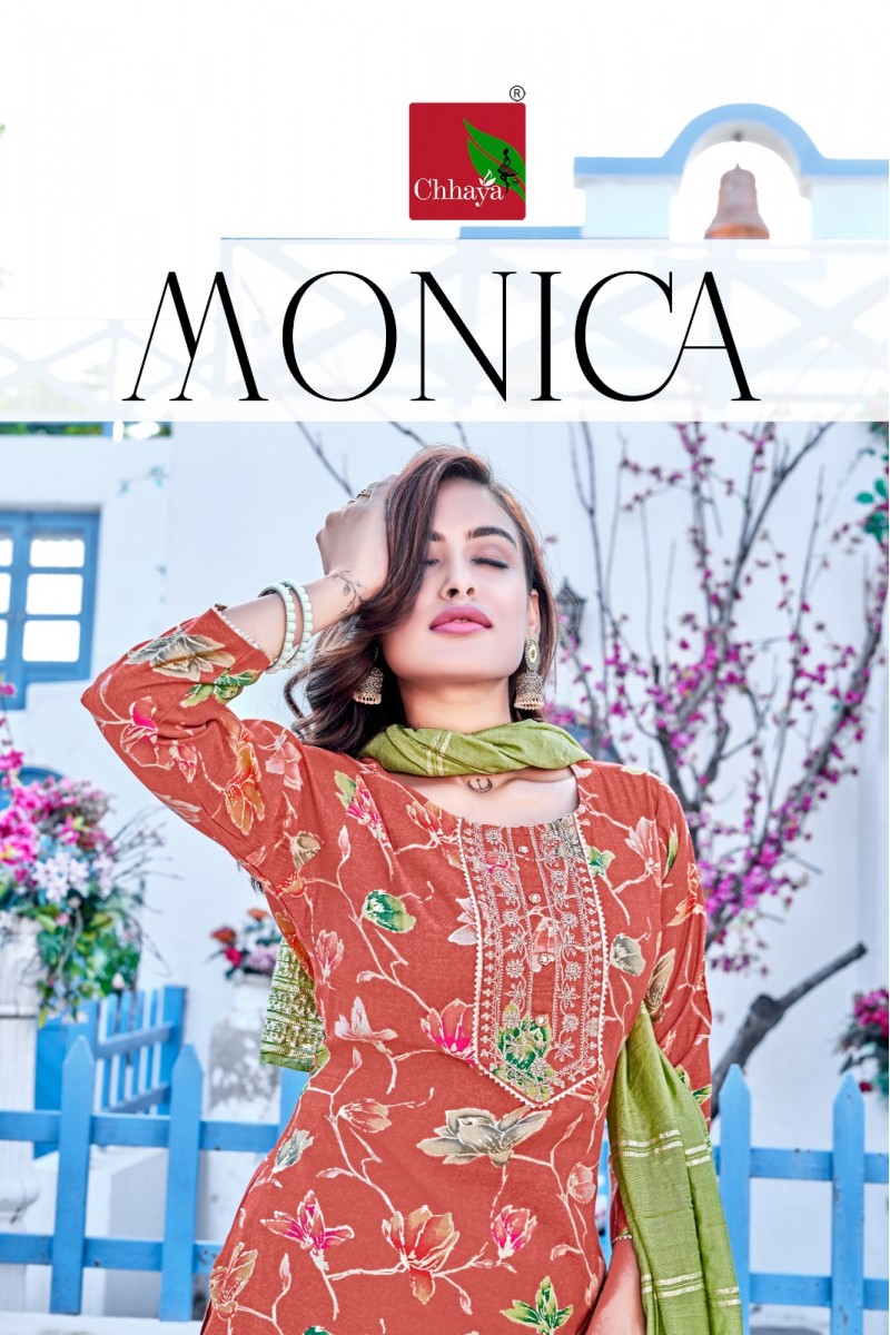 Chhaya Monica Rayon Embroidery Work Women's Wear Kurtis Manufacturer