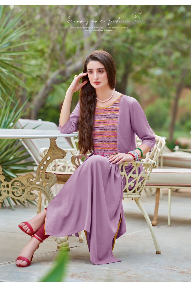 Mittoo Mulberry Embroidery Work Designer Kurtis Collection