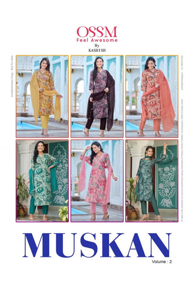 Ossm Muskan Vol-2 Latest Fancy Mirror Work Designer Kurti Set