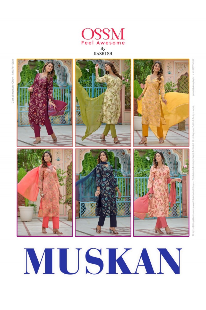 Ossm Muskan Designer Straight Wholesale Kurti Catalogue Set