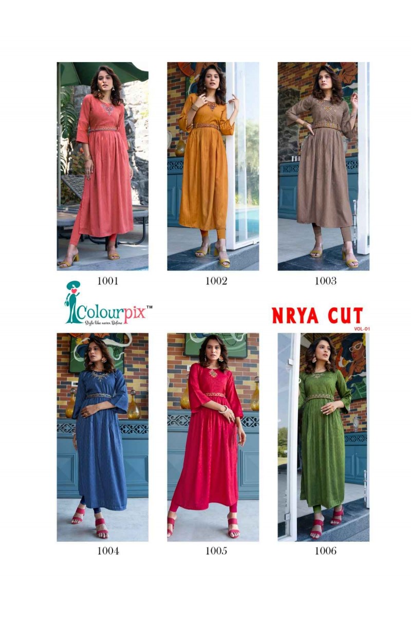 Colourpix Nayra Cut Vol-1 Rayon Daily Wear Designer Partywear Kurti