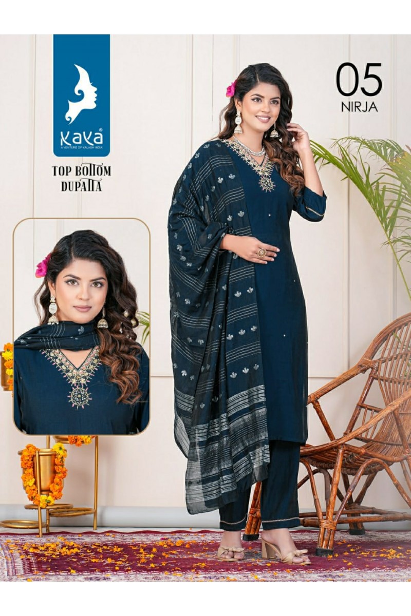 Kaya Nirja Exclusive Roman Silk Designer Kurtis Catalogue Manufacturer