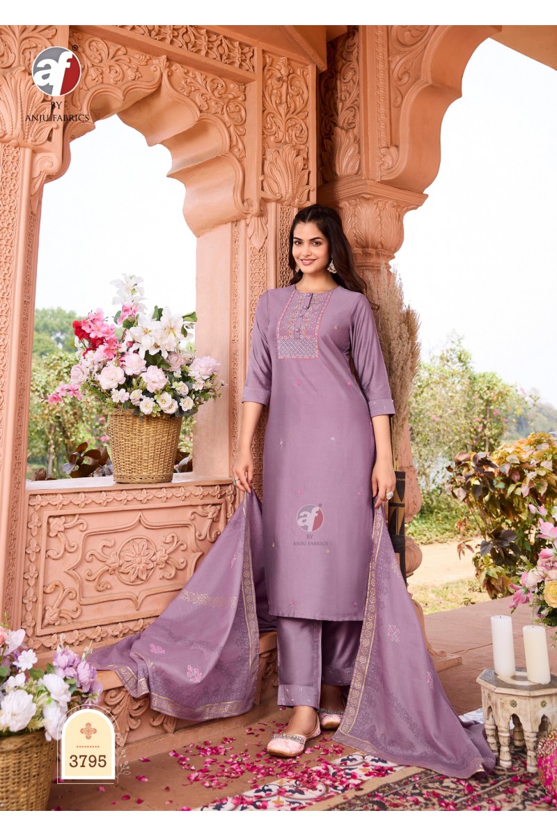 Anju Fabrics Once More Vol-4 Designer Kurti Pant With Dupatta Wholesaler