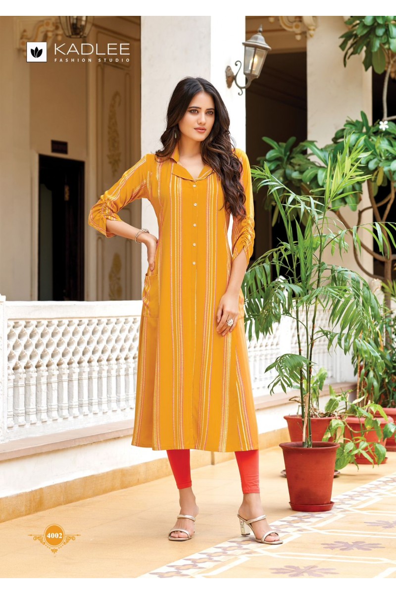 Kadlee Oraa Heavy Rayon Designer Kurtis Catalogues Collection