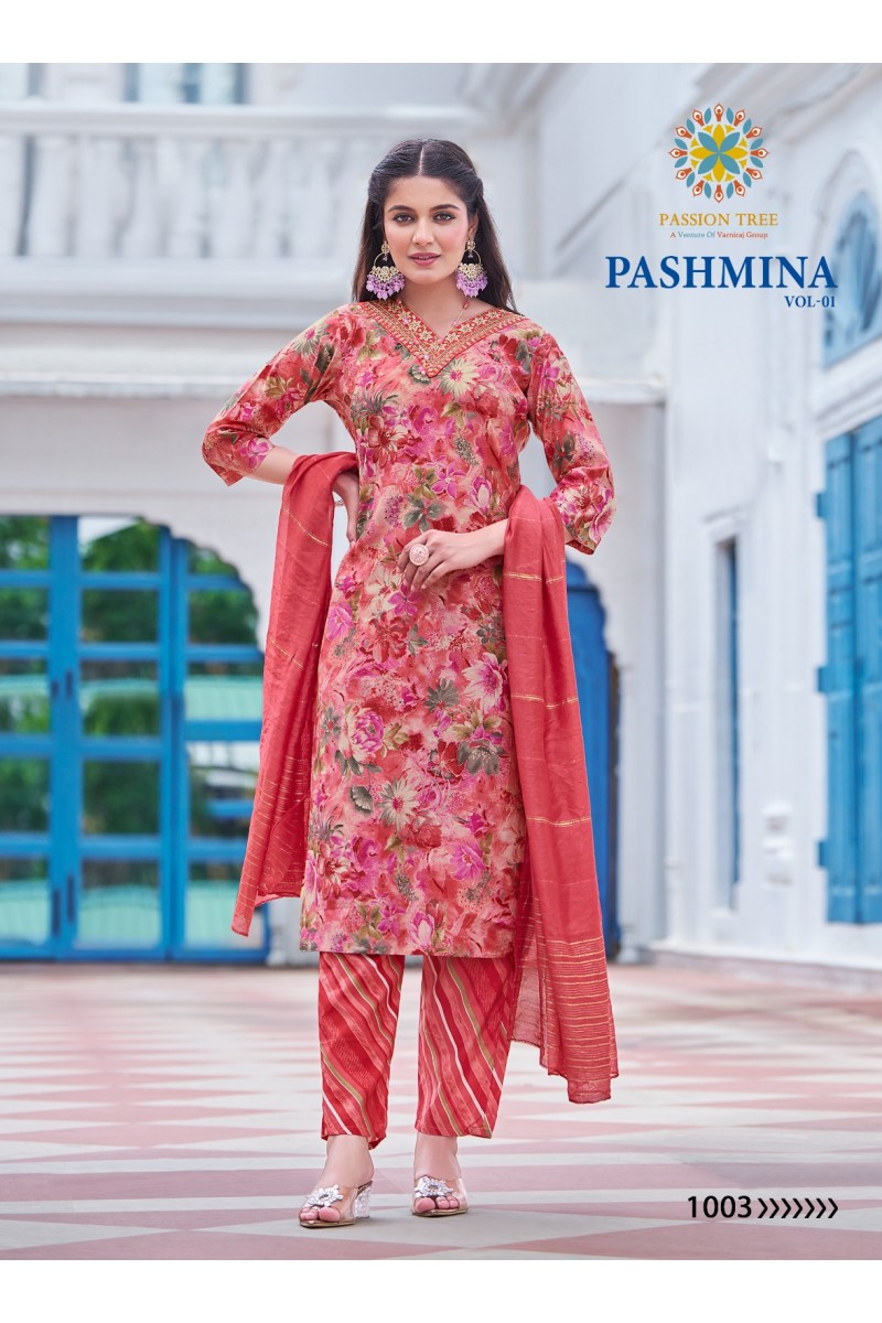 Passion Tree Pashmina Vol-1 Modal Chanderi Printed Ready Made Collection