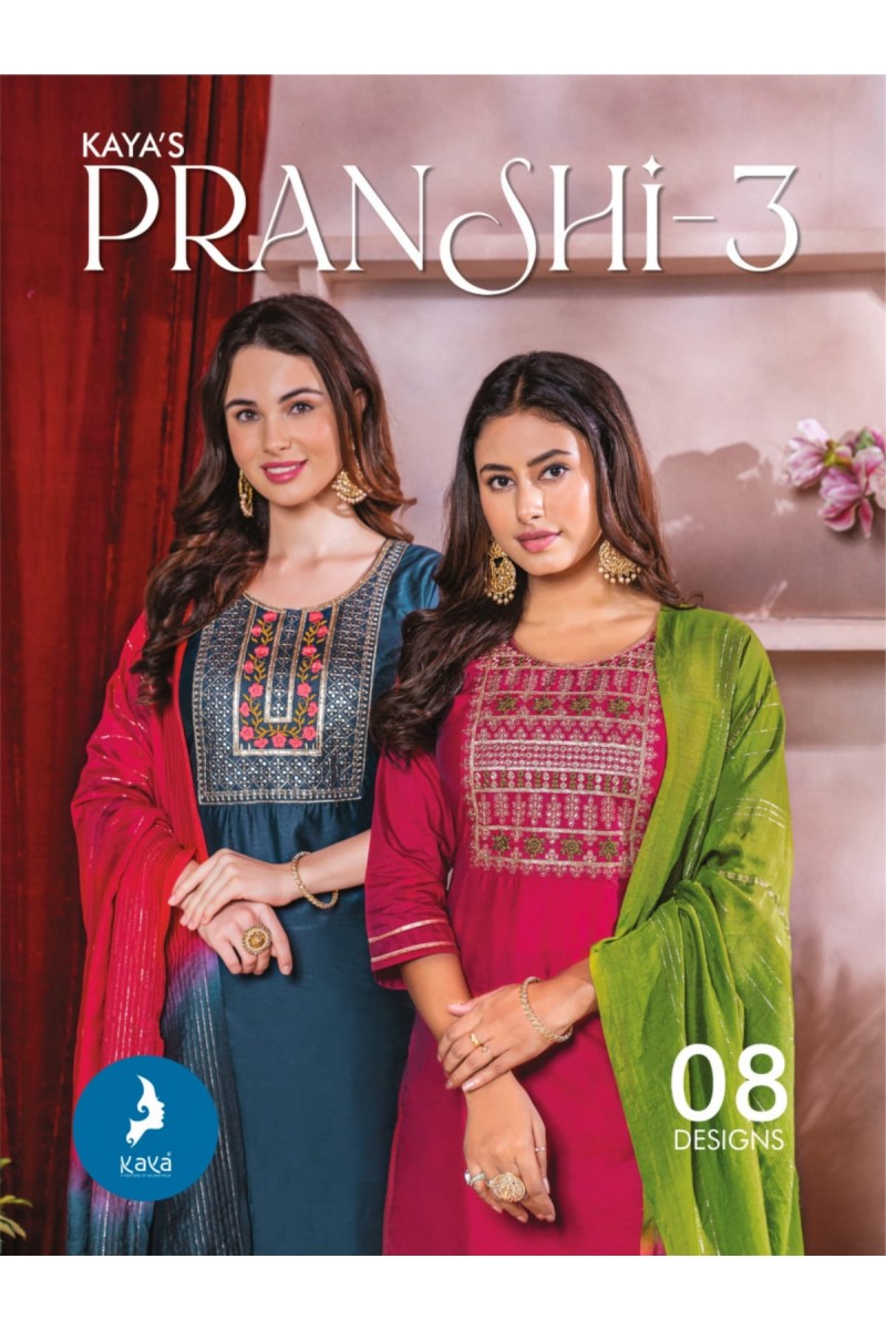 Kaya Pranshi Vol-3 Chanderi Silk Top Bottom With Dupatta Wholesaler