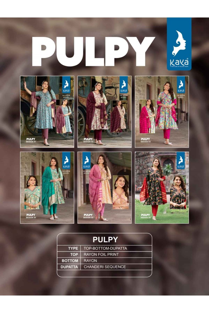 Kaya Pulpy Fashionable Rayon Naira Cut Kurtis Catalogue Set