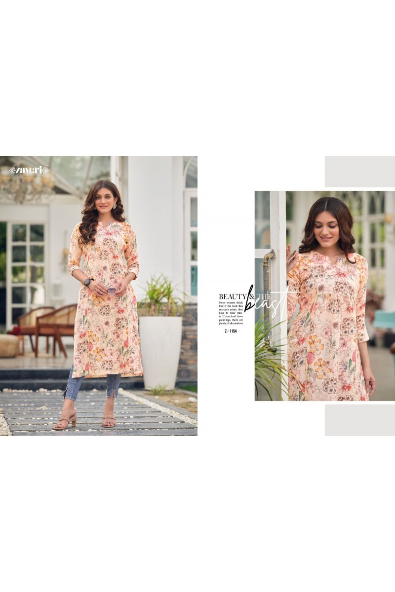 Zaveri Queen Khatli Digital Printed Kurti Catalogue Set Garment