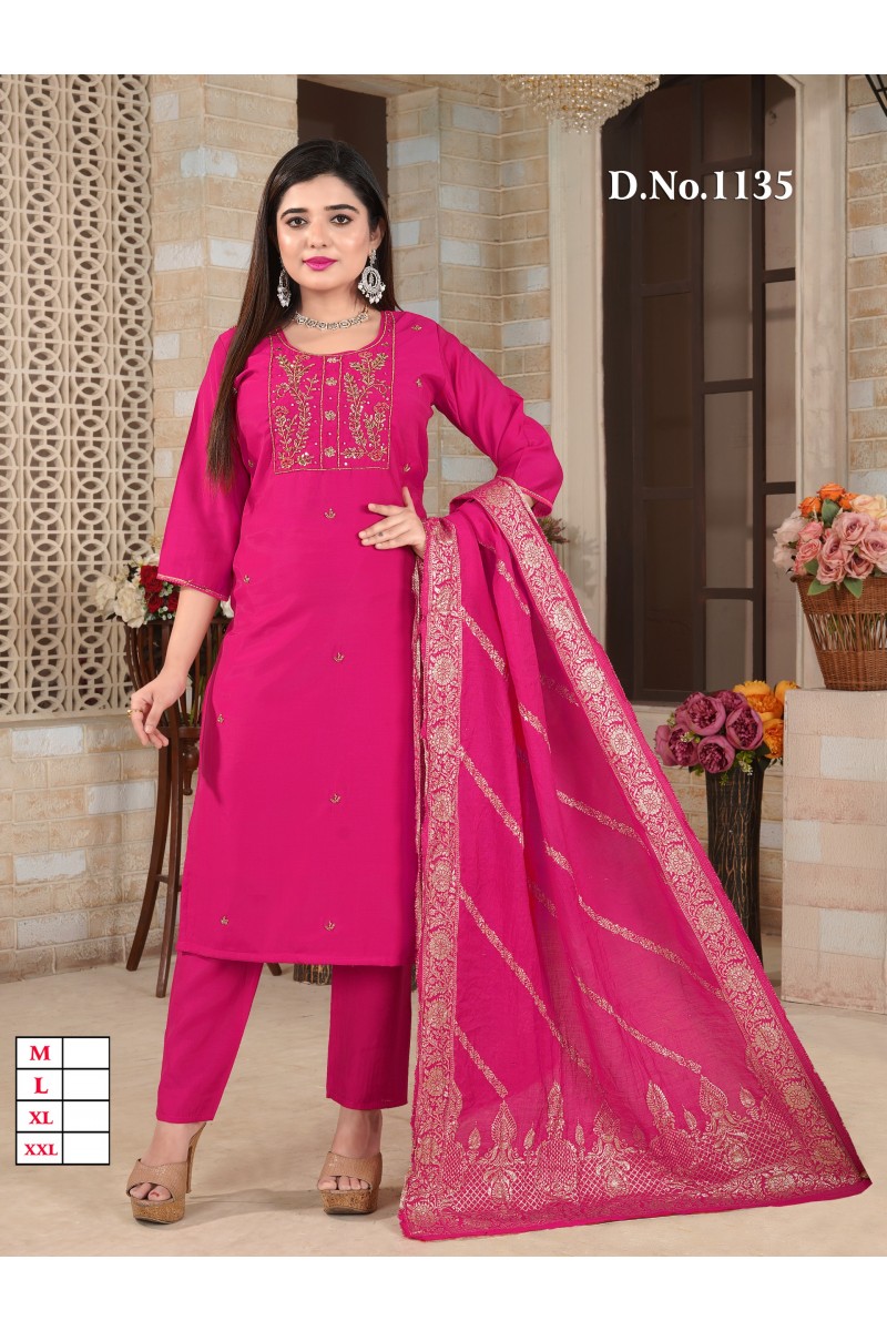 R-1135 Roman Silk Women's Wear Straight Kurtis Designs Collection