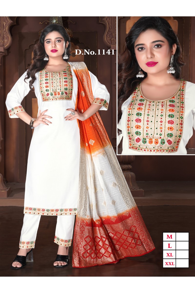 R-1141 Wholesale Casual Wear Readymade Kurtis Designs Combo Size Set