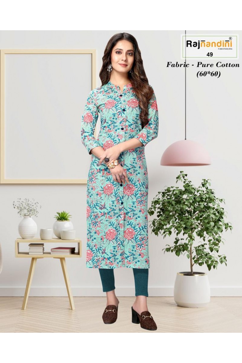 Rajnandini-49 Formal Wear Women Clothing Cotton Kurti Catalogue Set