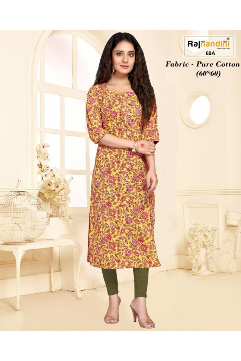 Rajnandini-69-A Formal Wear Women Clothing Cotton Kurti Catalogue Set