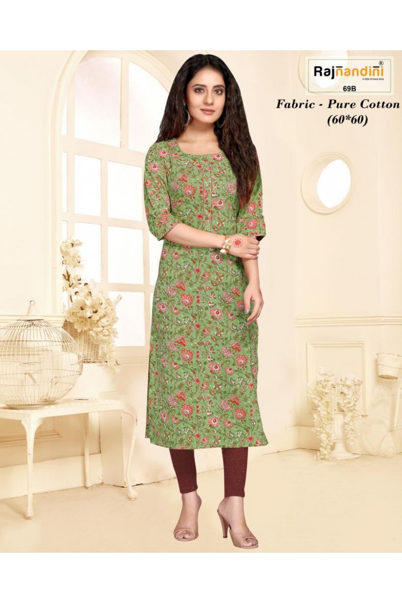 Rajnandini-69-B Formal Wear Women Clothing Cotton Kurti Catalogue Set