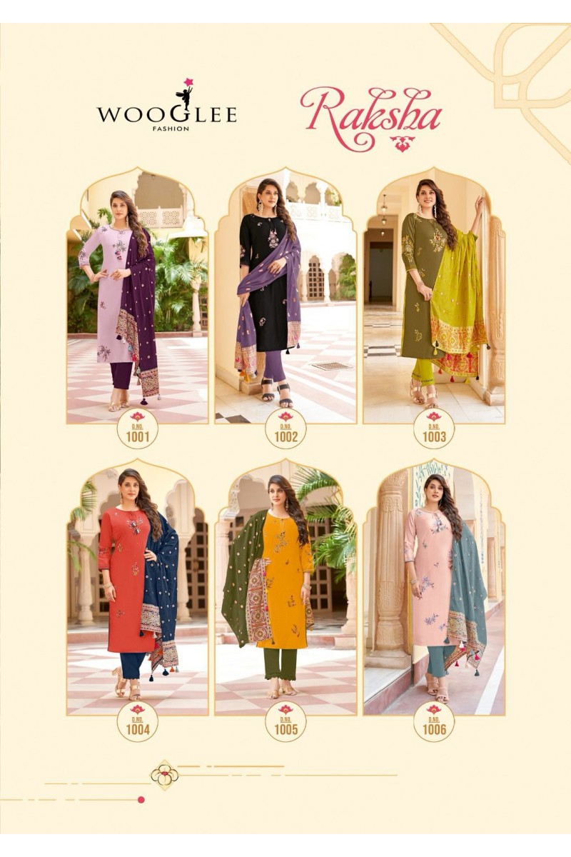 Wooglee Fashion Raksha Viscose With Handwork Designer Kurtis Wholesaler