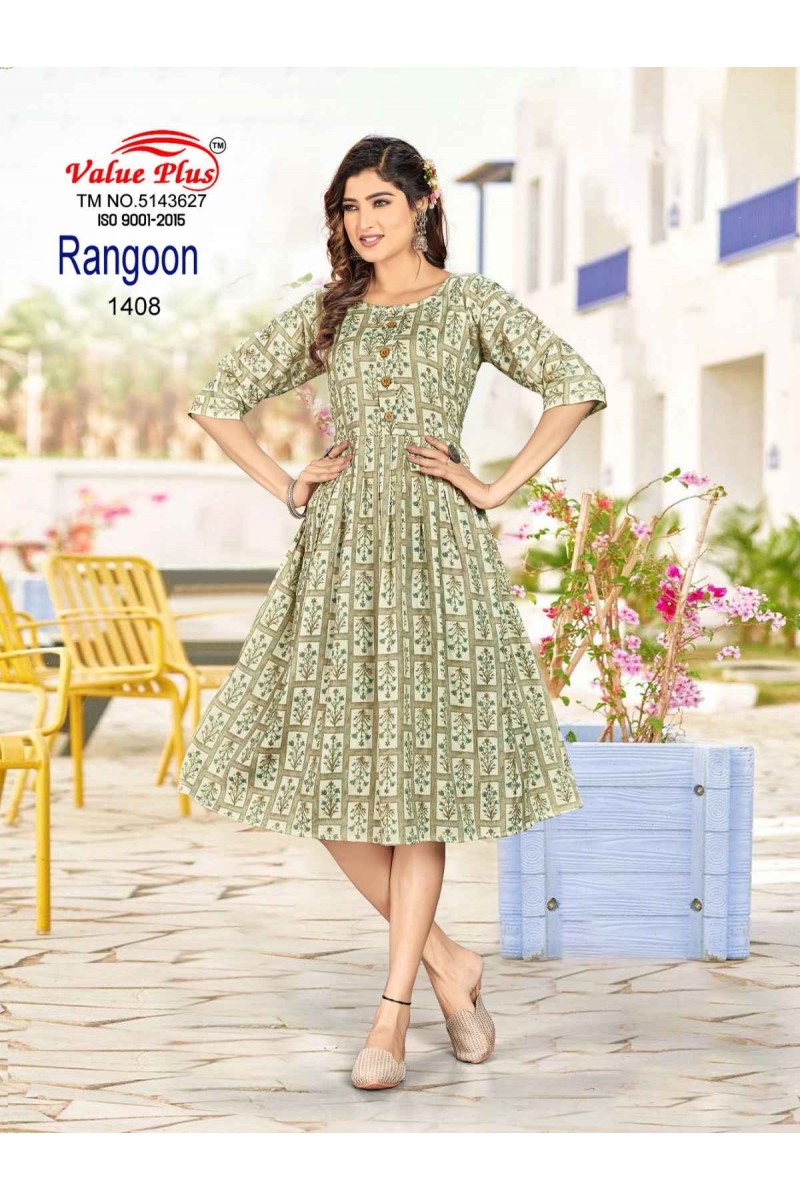 Value Plus Rangoon-13 Anarkali Size Set Wholesale Kurti Catalogue Set
