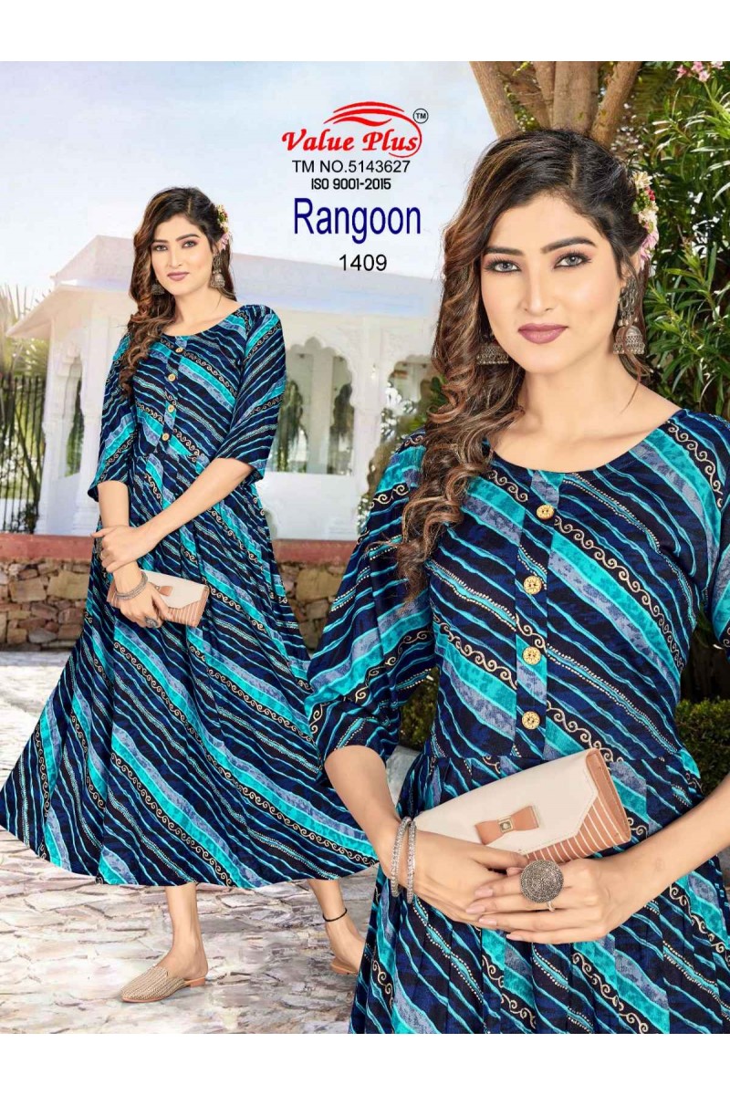 Value Plus Rangoon-16 Anarkali Size Set Wholesale Kurti Catalogue Set