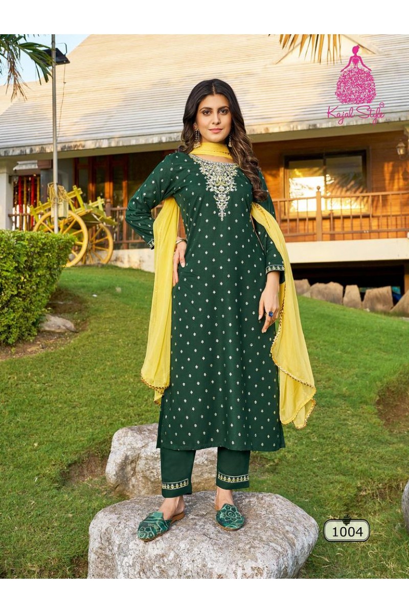 Kajal Style Rangrez Vol-1 Designer Rayon Casual Wear Kurtis Design