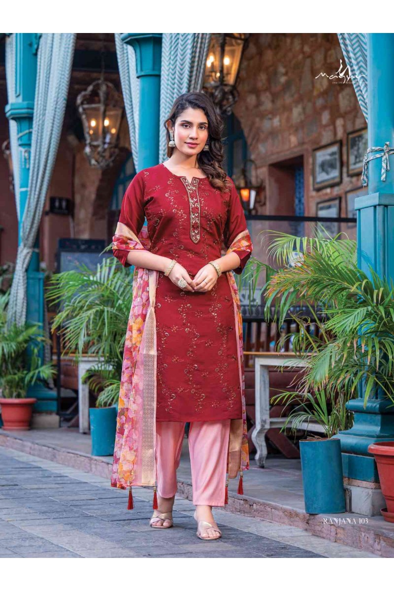 Mayur Ranjana Heavy Silk Women's Wear Latest Kurti Designs