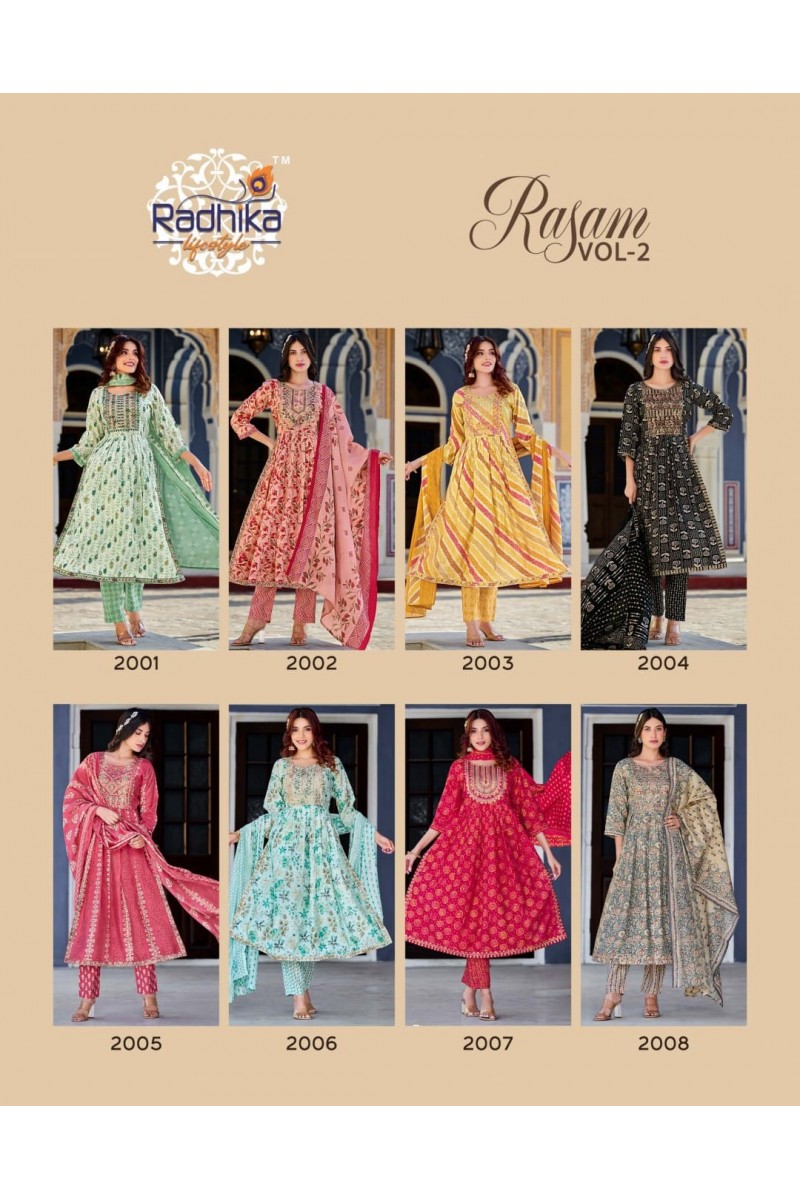 Radhika Lifestyle Rasam Vol-2 Pure Chanderi Kurti Catalogue Set